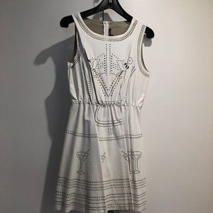 Faux Leather White Martini Dress